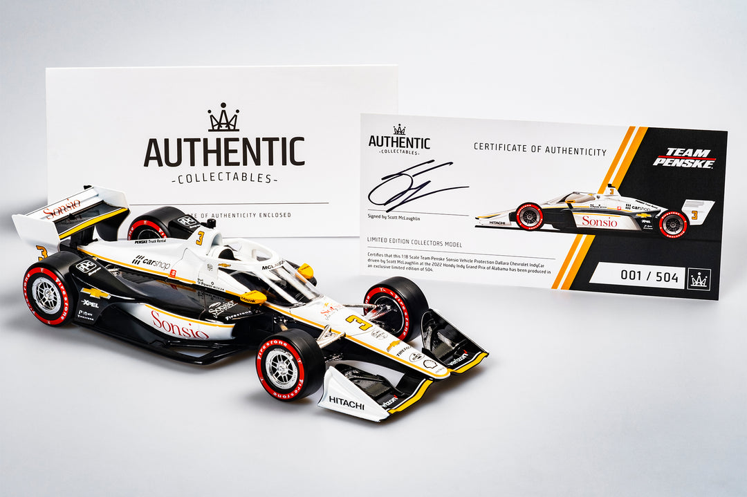 Now In Stock: 1:18 Scale 2022 Team Penske Scott McLaughlin Signature Edition Sonsio IndyCar
