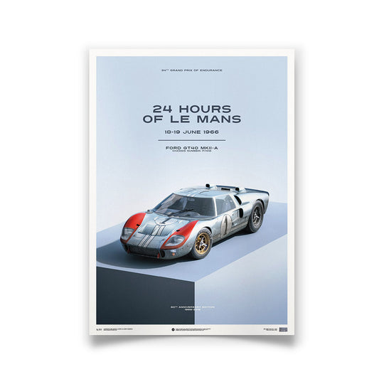 Ford GT40 1966 LeMans 24HR 2nd Place Print