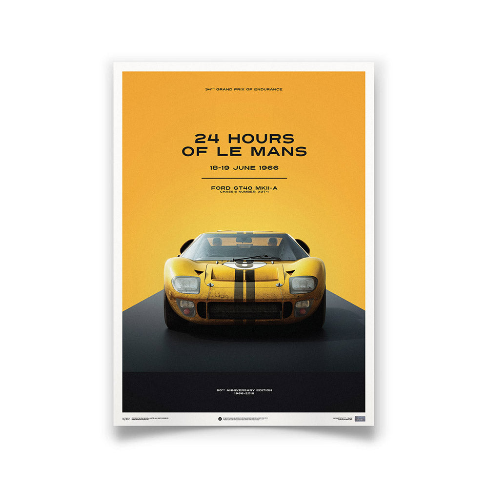 Ford GT40 1966 LeMans 24HR Yellow Print