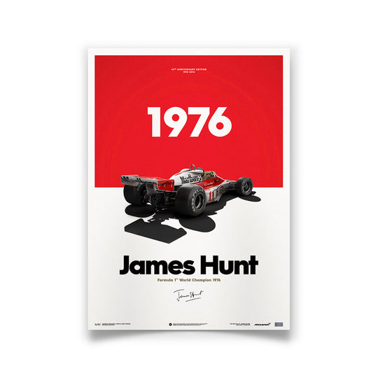 McLaren M23 James Hunt 1976 F1 World Championship Winner Print