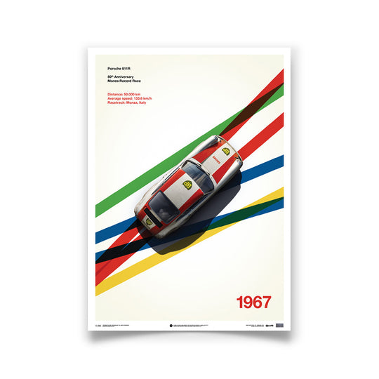 Porsche 911R 1967 Monza Record Print