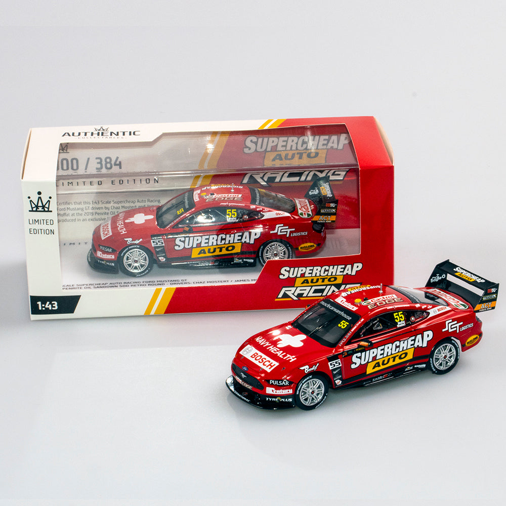 1:43 Supercheap Auto Racing #55 Ford Mustang GT Supercar - 2019 Sandown 500 Retro Round