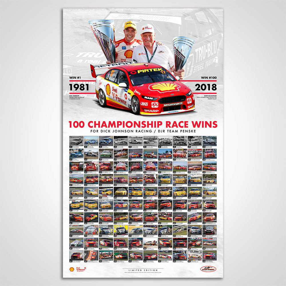 Dick Johnson Racing / DJR Team Penske 100 Championship Race Wins Print