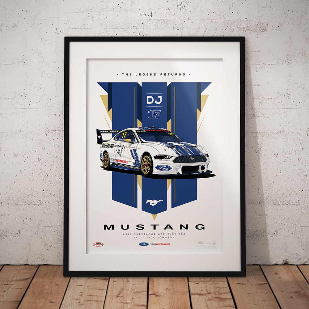 The Legend Returns: 2019 Superloop Adelaide 500 #17 Dick Johnson Mustang Illustrated Print