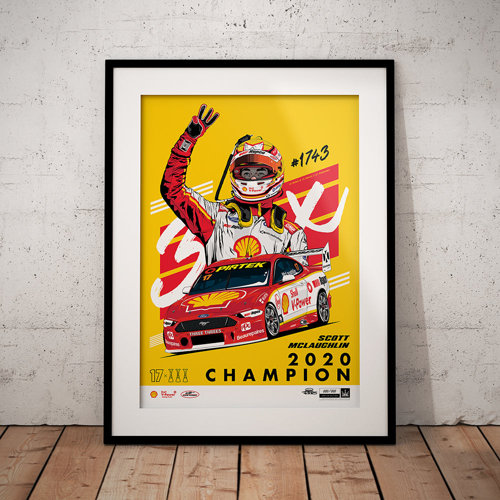 Shell V-Power Racing Team 'Scott McLaughlin 2020 Champion' Illustrated Print - Variant Edition