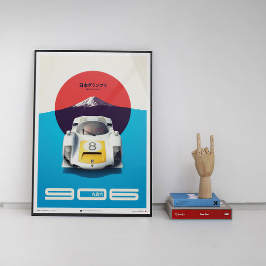 Porsche 906 1967 Japanese Grand Prix Winner White Print