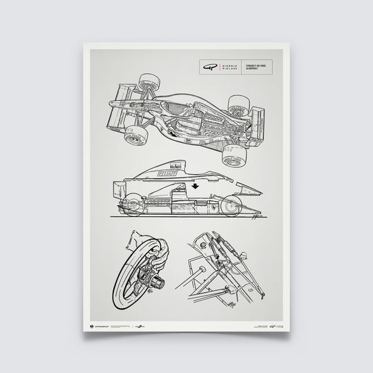 Giorgio Piola Technical Drawing - Ferrari F1-90 - 1990 - Unlimited Poster