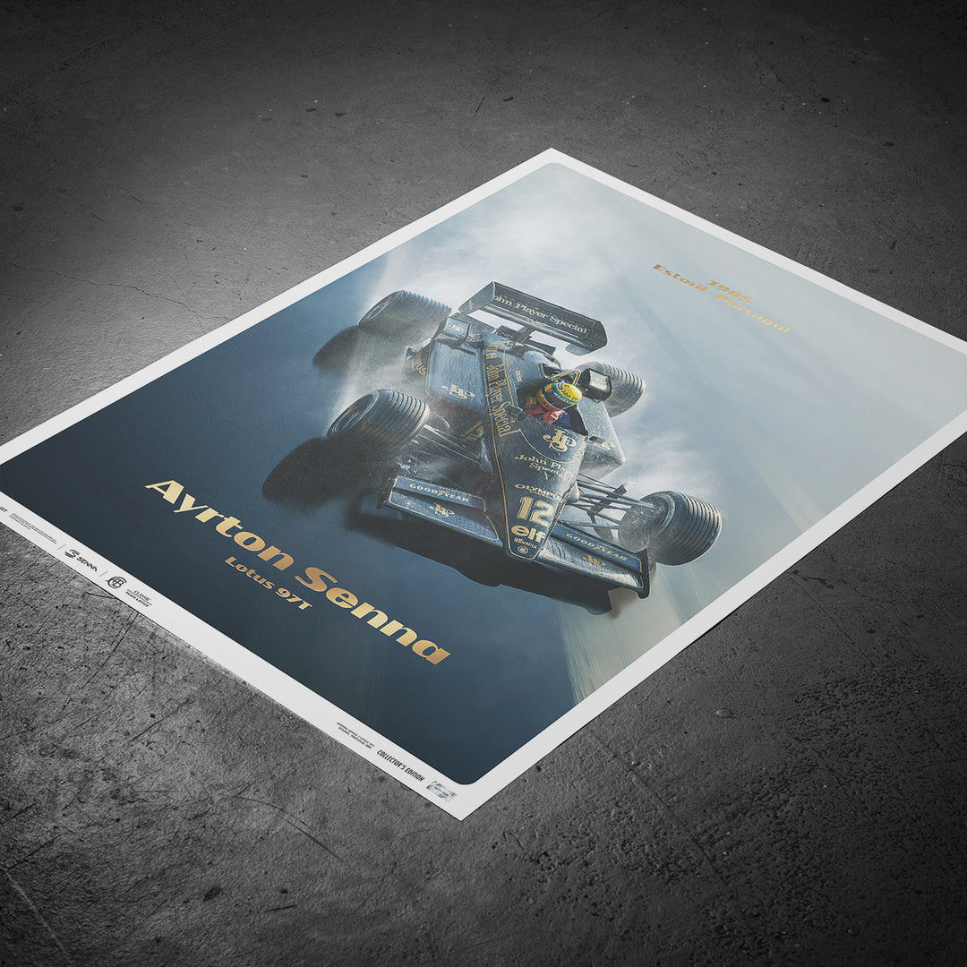 Lotus 97T - Ayrton Senna - Rainmaster - Estoril, 1985 - Collector’s Edition Print