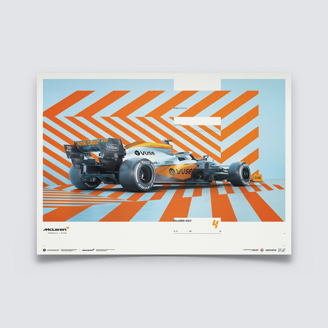 McLaren X Gulf - Horizontal - Lando Norris - 2021 Limited Edition Print