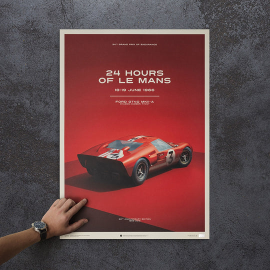 Ford GT40 1966 LeMans 24HR Red Print