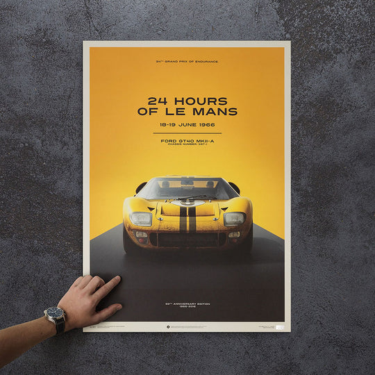 Ford GT40 1966 LeMans 24HR Yellow Print