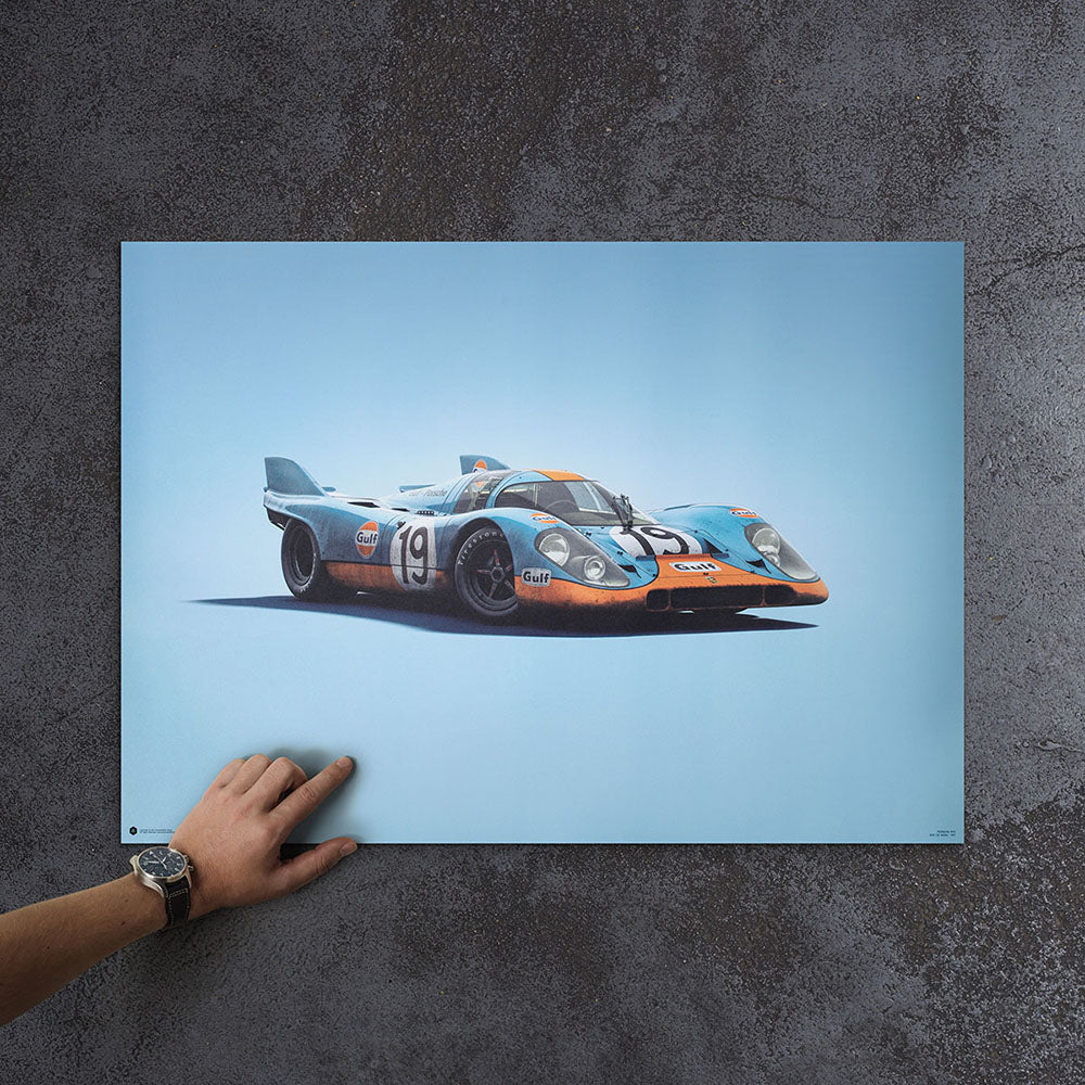 Porsche 917 Gulf 1971 LeMans 24HR Colors of Speed Print