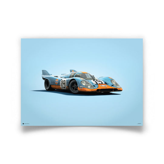 Porsche 917 Gulf 1971 LeMans 24HR Colors of Speed Print