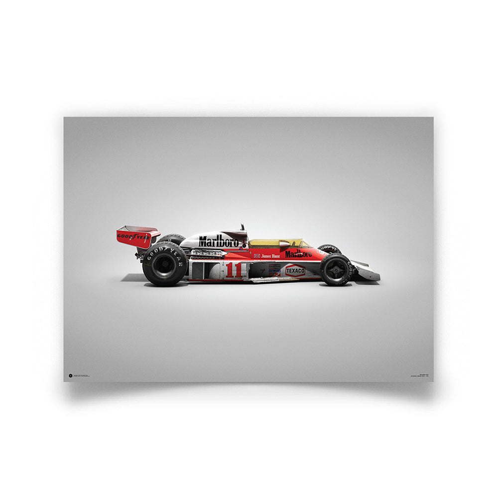 McLaren M23 James Hunt 1976 F1 World Champion Colours of Speed Print