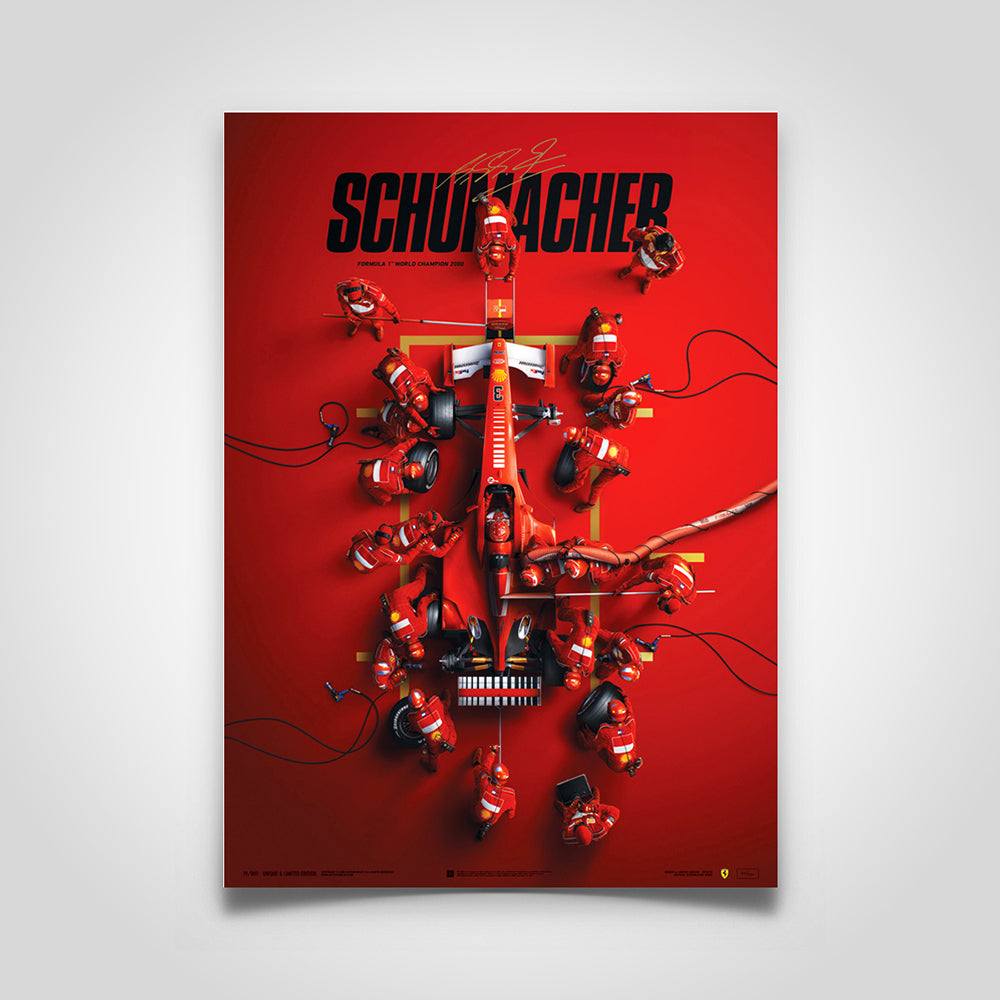 Ferrari F1-2000 Michael Schumacher 2000 F1 World Championship Winner - Pit Stop U&L Edition Print