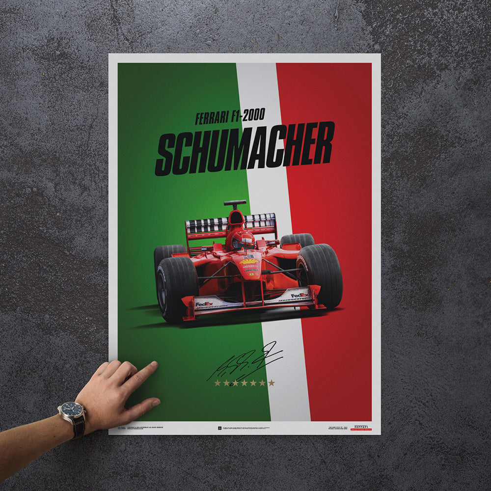 Ferrari F1-2000 Michael Schumacher 2000 F1 World Championship Winner - Italy Edition Print