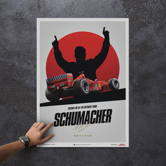 Ferrari F1-2000 Michael Schumacher 2000 F1 World Championship Winner - Japan Suzuka GP Edition Print